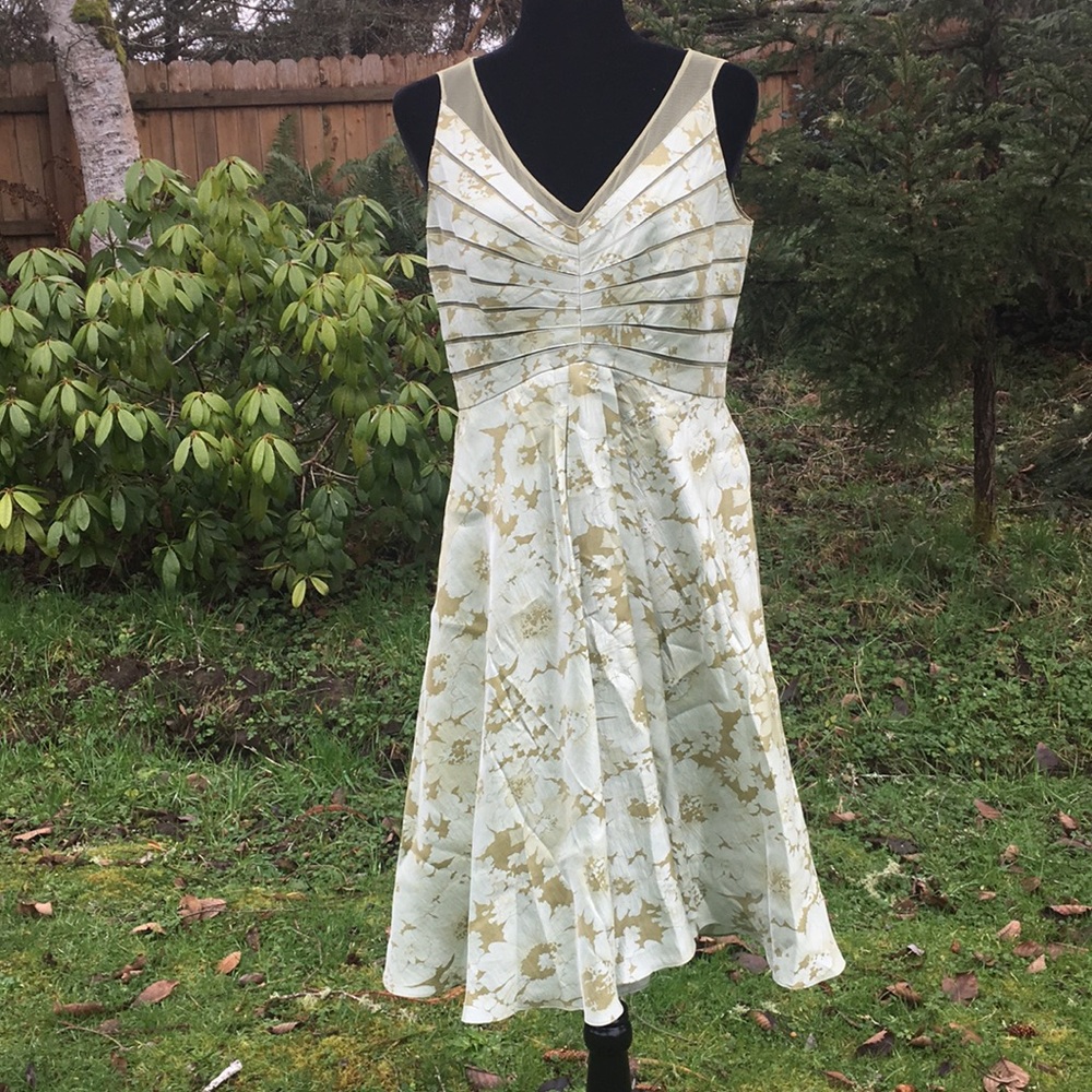 Adrianna Papell Lace Top Sleeveless Floral Dress